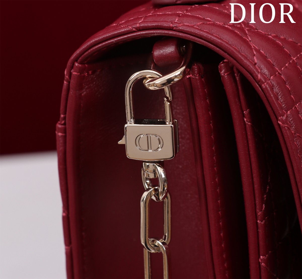 My Dior Top Handle Bag Burgundy Cannage Lambskin